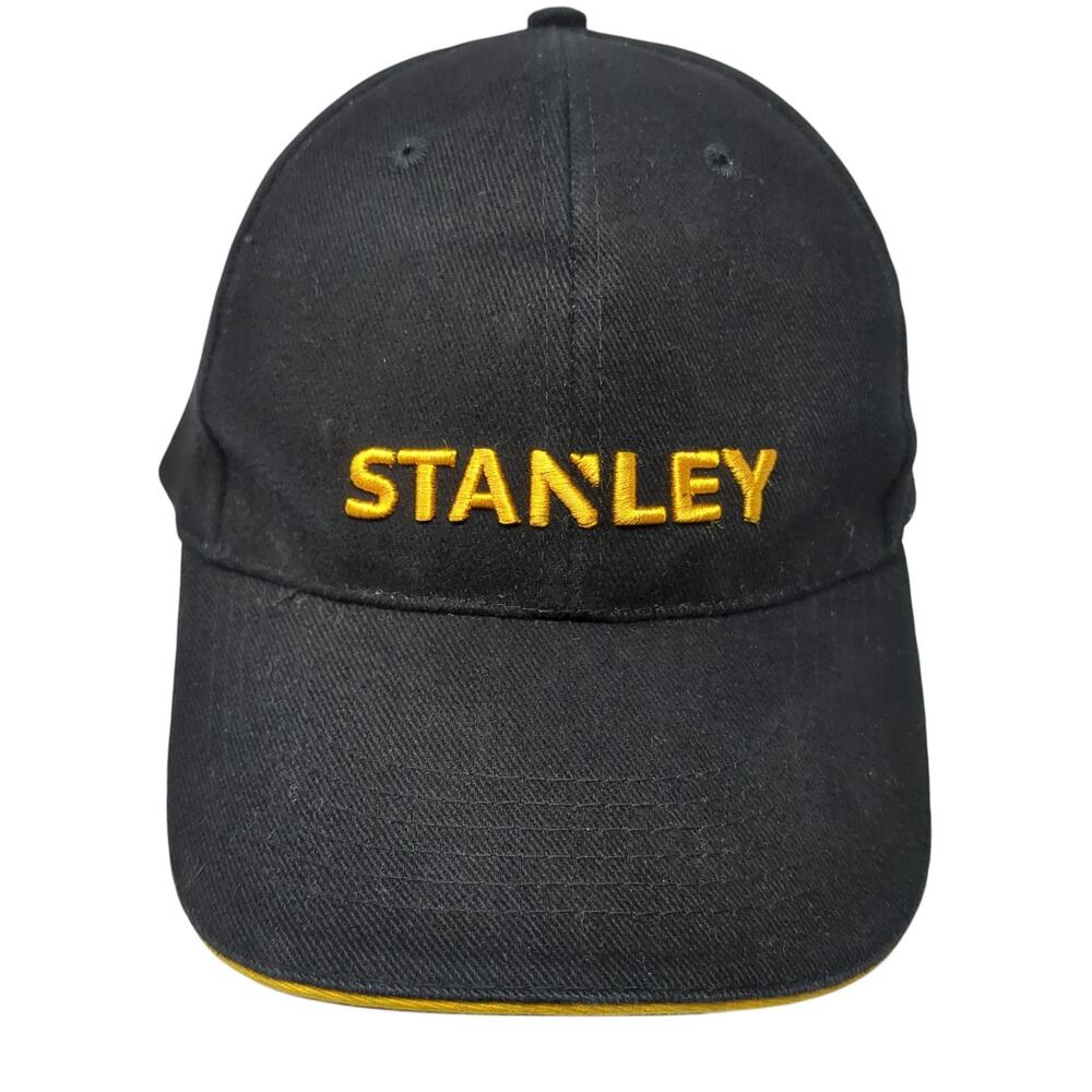 Stanley Snapback Cap Black One Size Adjustable Embroidered Vented Holes 6 Panel